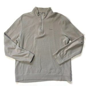 Calvin Klein 1/4 Zip Gray Sweater Mens Size Large